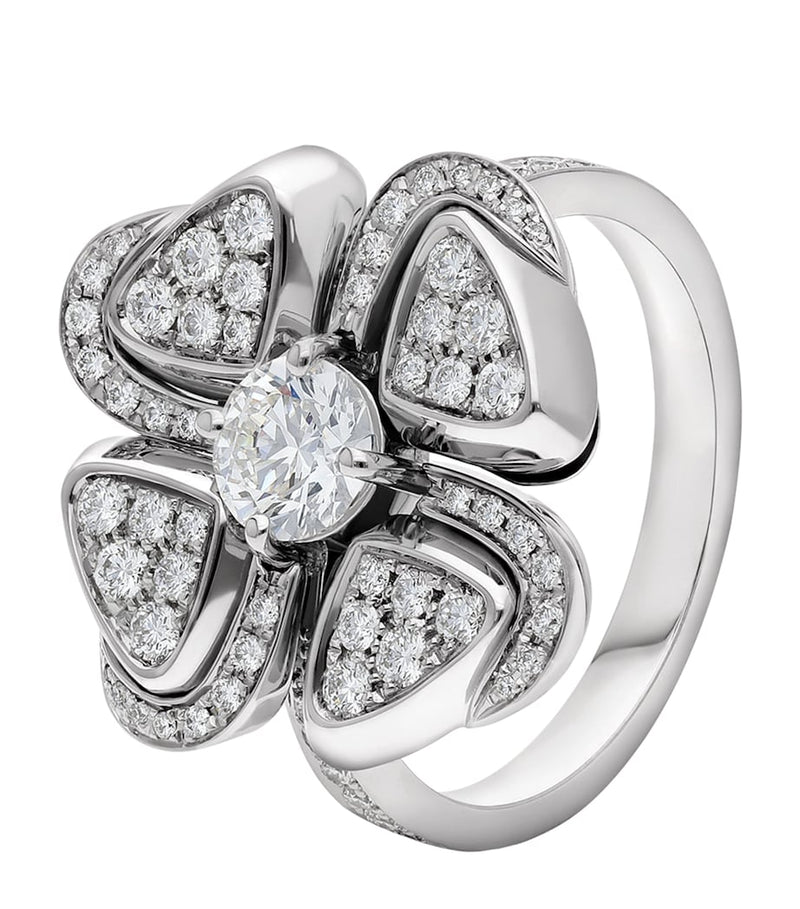Bvlgari white gold and diamond Fiorever ring, imported from the UK