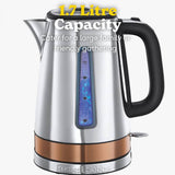 Russell Hobbs Luna Quiet Boil kettle metallic 1.7 litre, imported from the UK