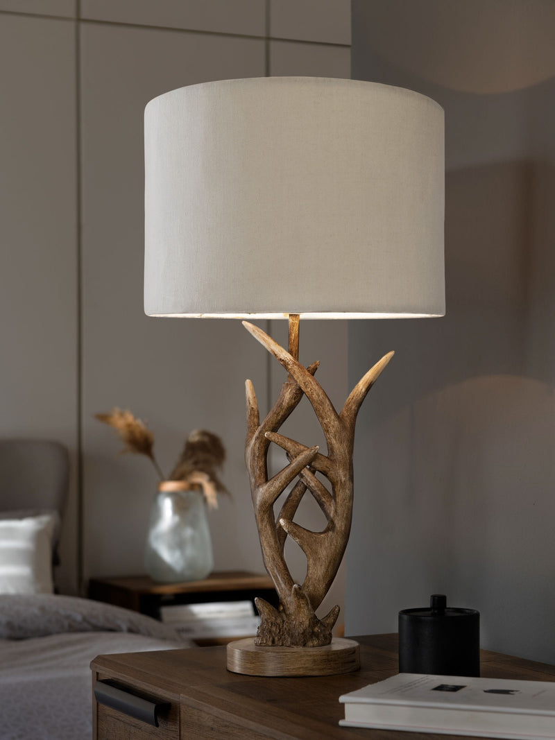 Antler Table Lamp hand-painted 59cm, imported from the UK