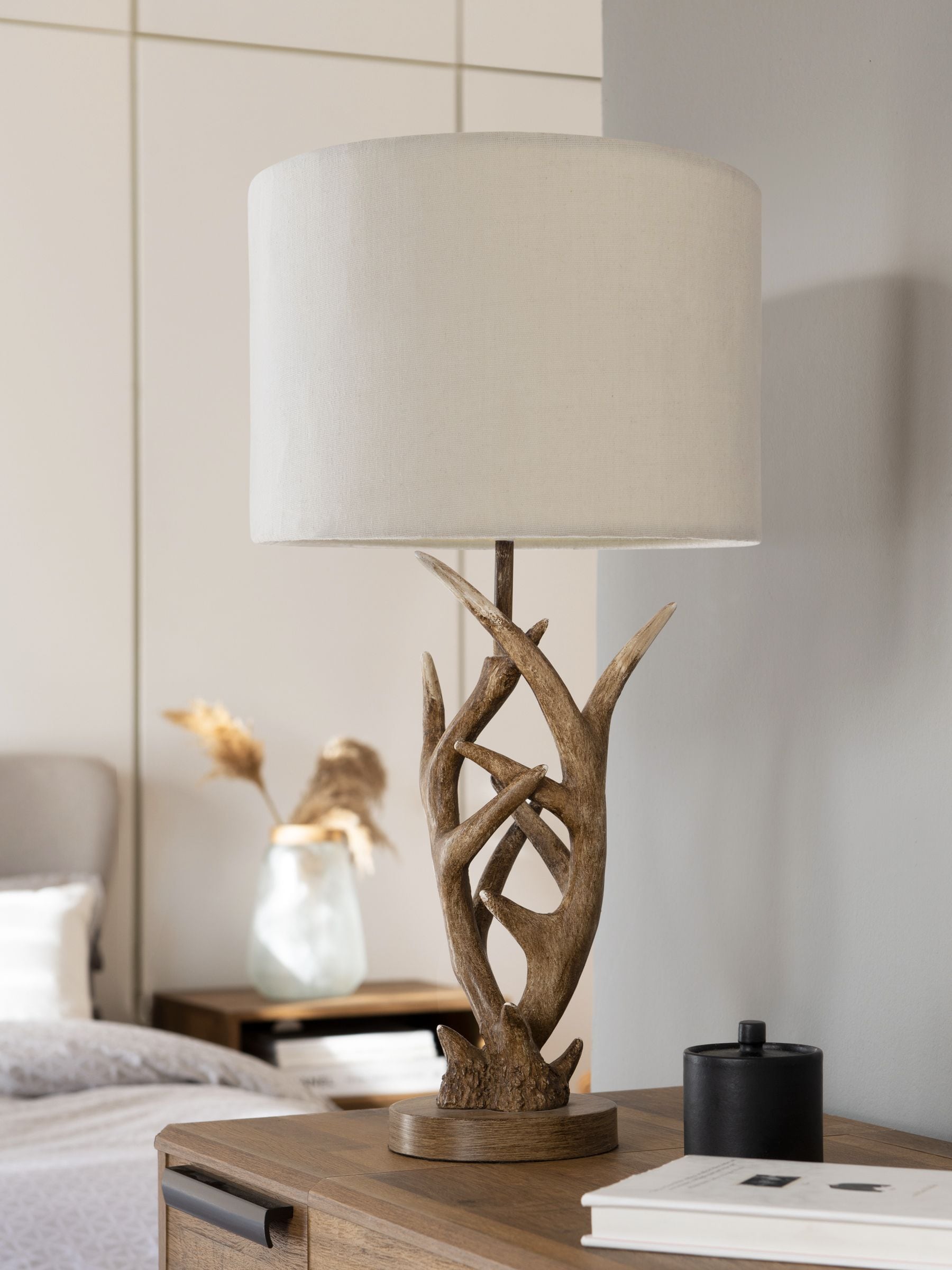 Antler Table Lamp hand-painted 59cm, imported from the UK