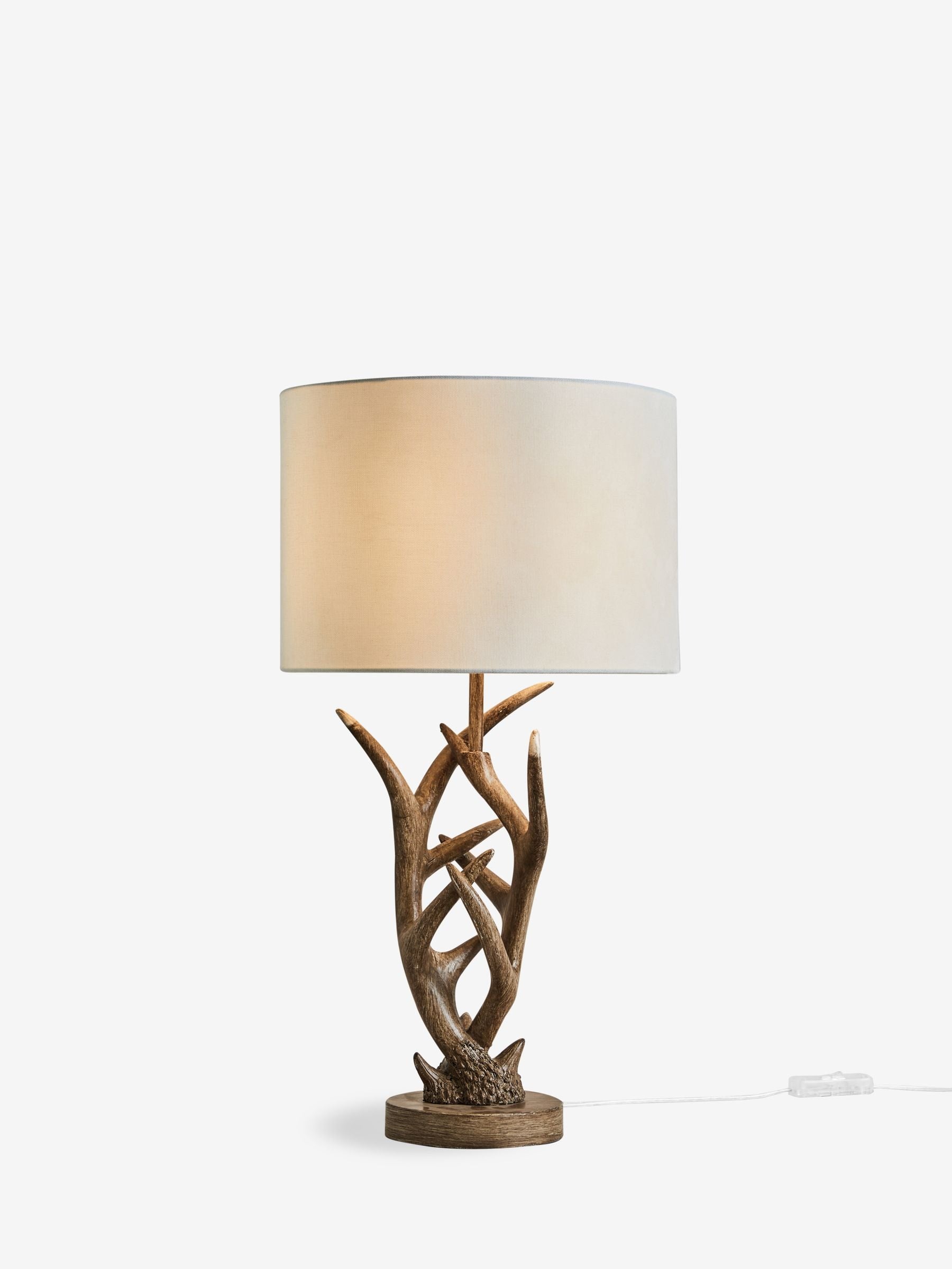 Antler Table Lamp hand-painted 59cm, imported from the UK