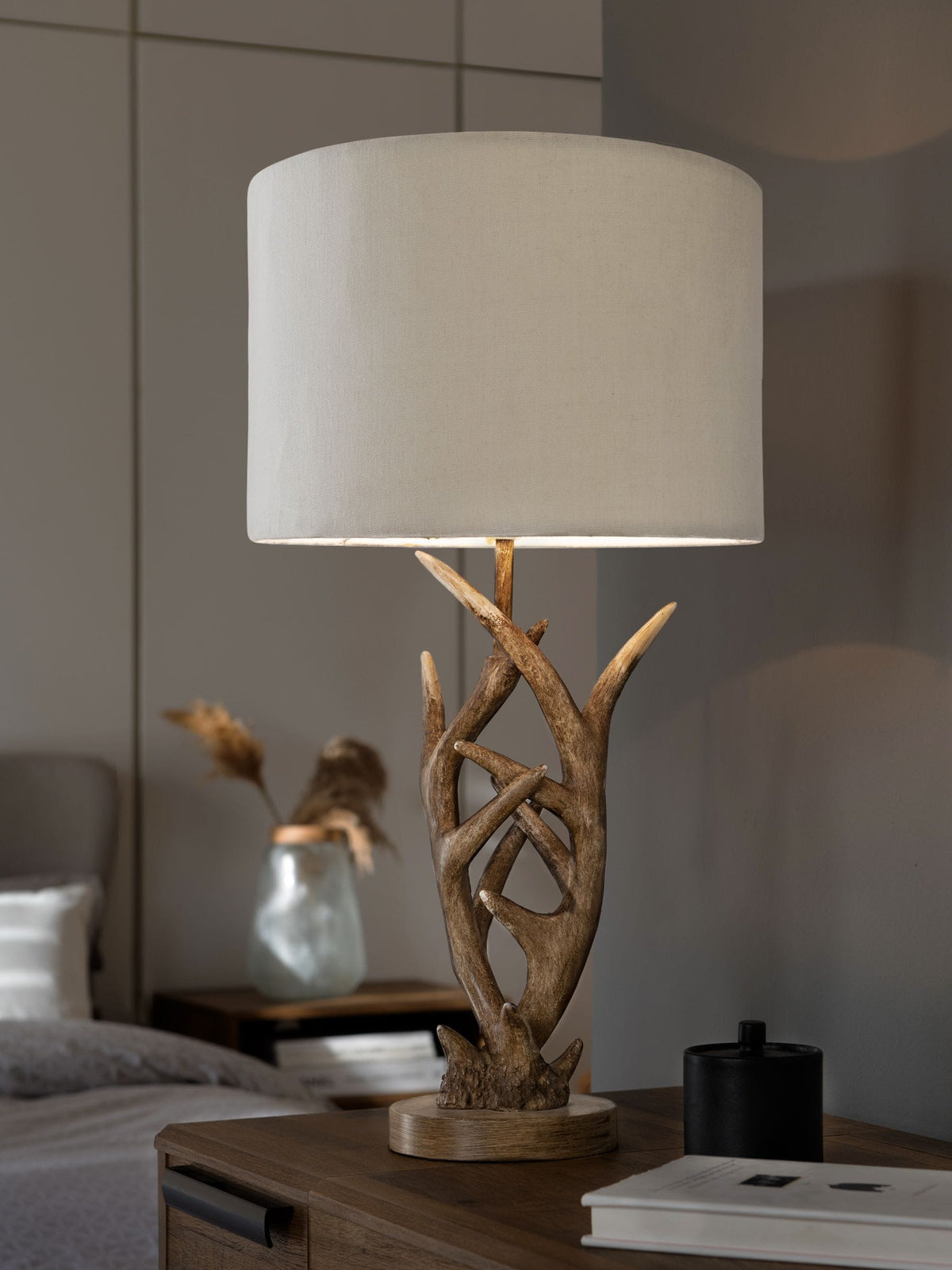 Antler Table Lamp hand-painted 59cm, imported from the UK