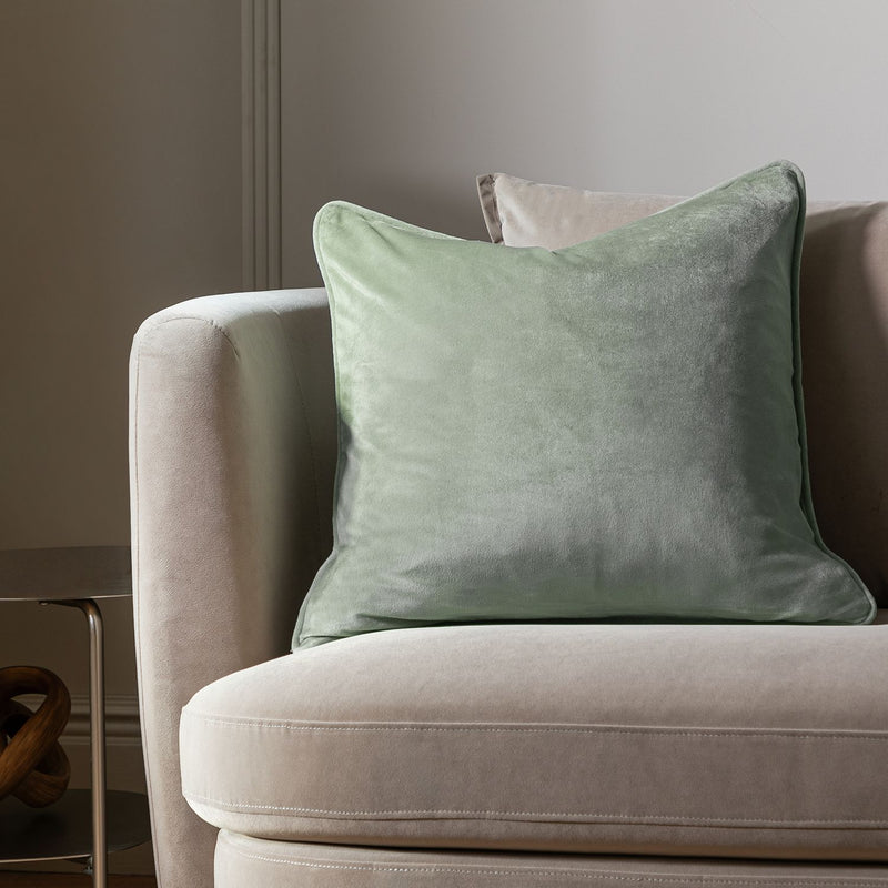 Habitat Velvet Cushion - Sage - 55x55cm