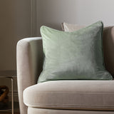 Habitat Velvet Cushion - Sage - 55x55cm