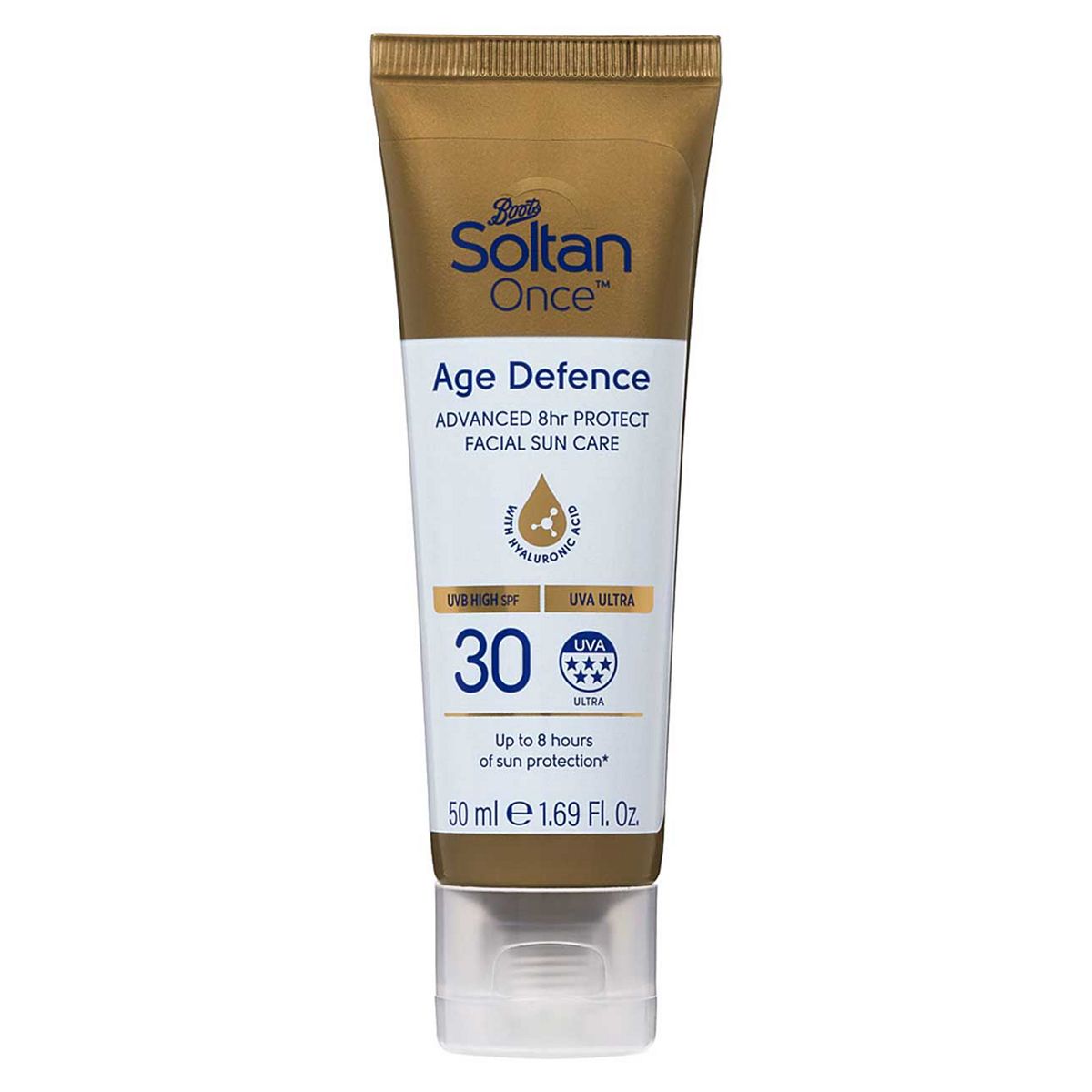 Soltan Age Defence Advanced 8hr Protect Facial Suncare Cream Hyaluronic Acid SPF30 50ml GOODS Boots   