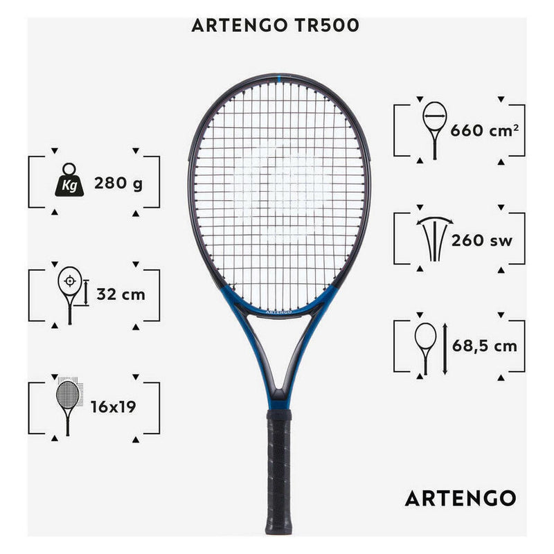 Decathlon TR500 tennis racket blue 660 sq cm (British brand)