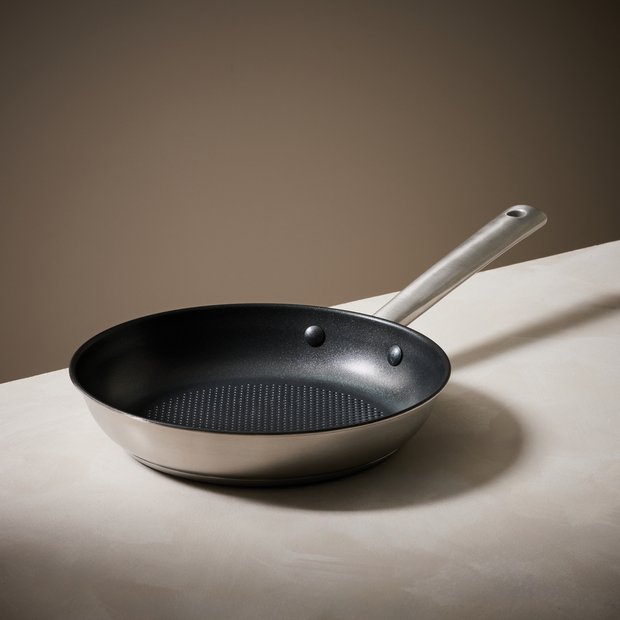 Habitat brushed stainless steel frying pan 24cm - British product