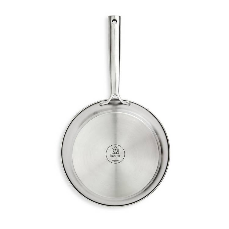 Habitat brushed stainless steel frying pan 24cm - British product