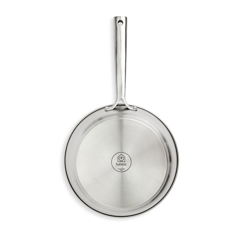 Habitat brushed stainless steel frying pan 24cm - British product