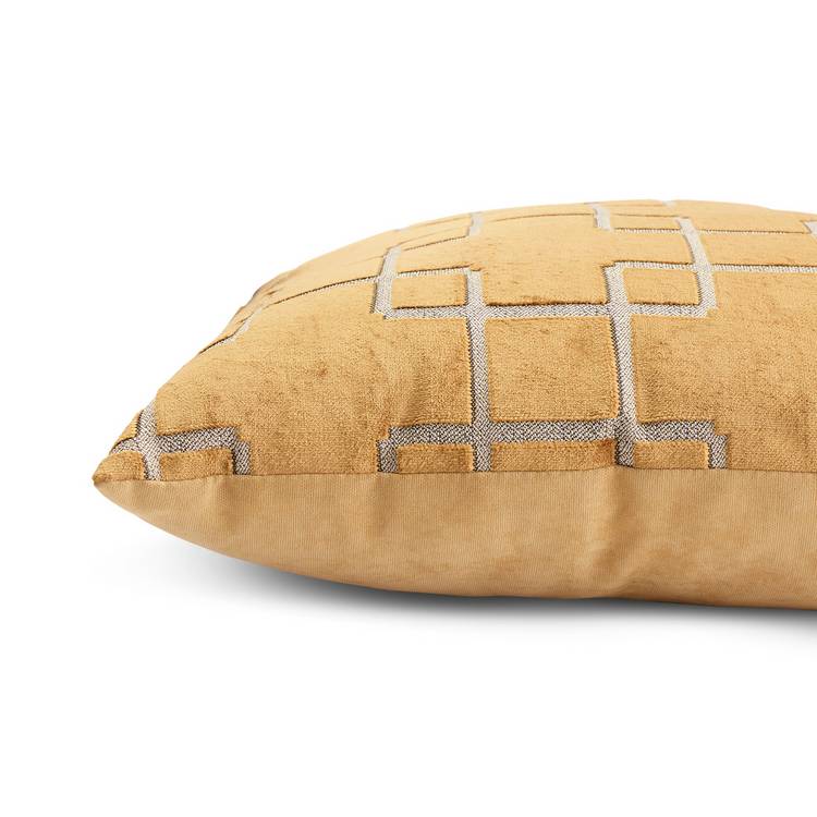 Habitat gold velvet jacquard cushion 43x43cm, imported from the UK