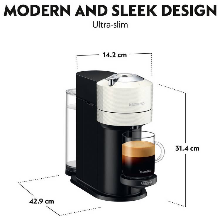 Nespresso Vertuo Next white pod coffee machine, imported from the UK