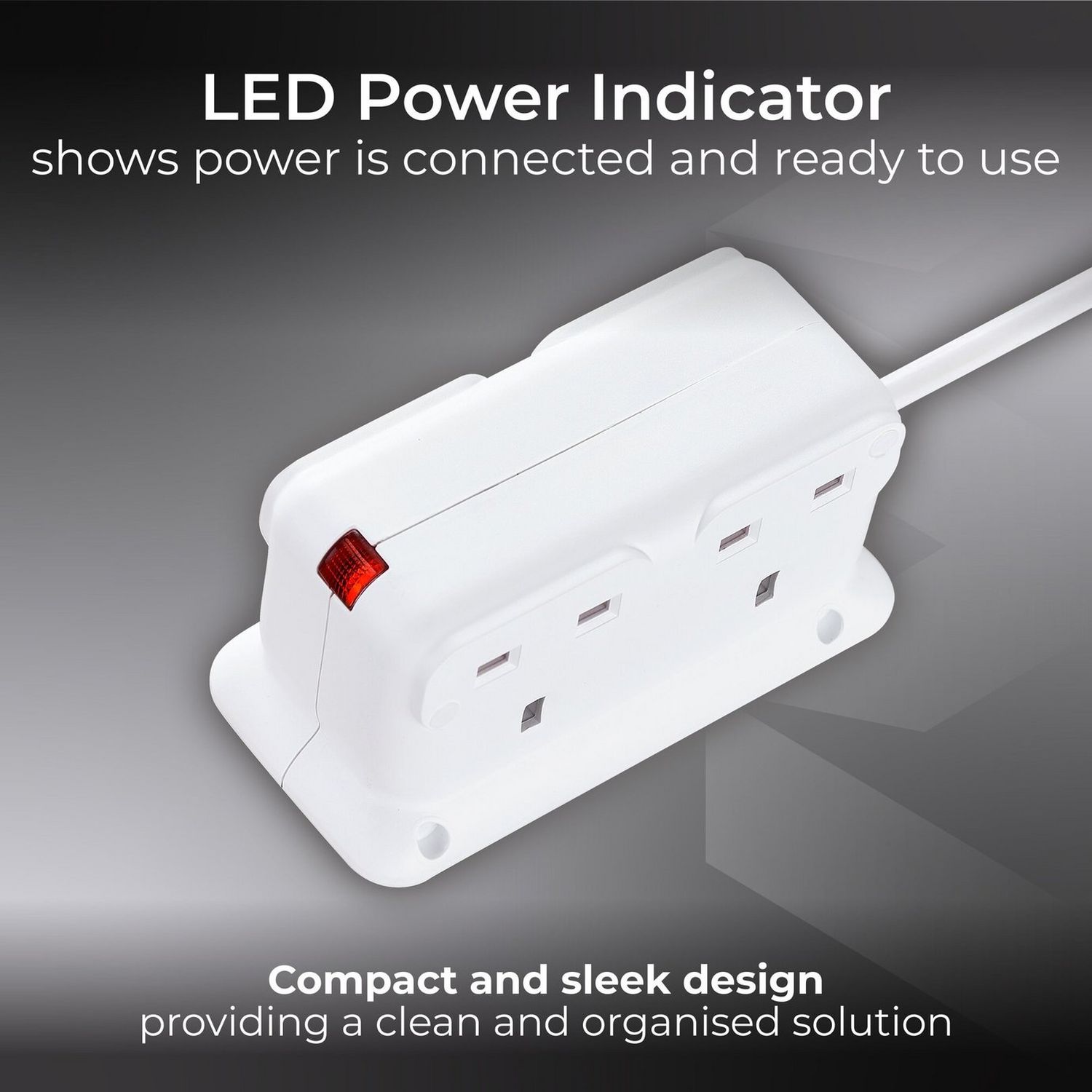 Masterplug 4 socket extension lead 1m, UK version