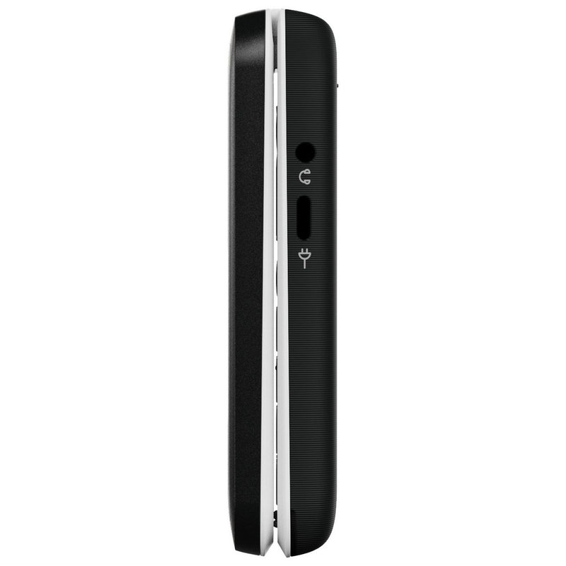Doro Leva E30 4G clamshell phone black and white, imported from the UK
