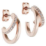 Ted Baker rose gold crystal double hoop earrings, imported from the UK