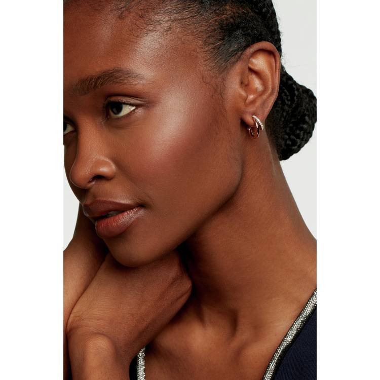 Ted Baker rose gold crystal double hoop earrings, imported from the UK
