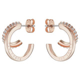 Ted Baker rose gold crystal double hoop earrings, imported from the UK