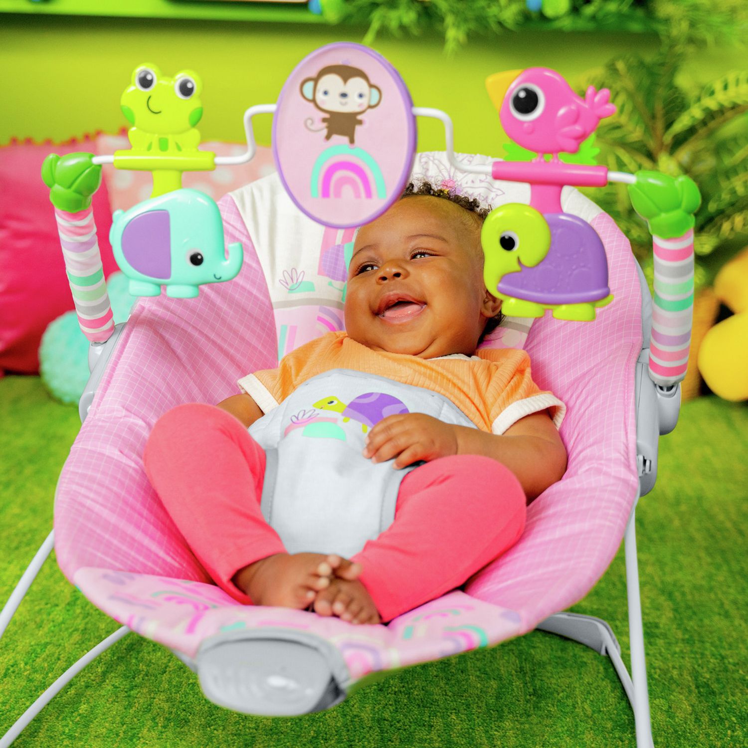 Bright Starts Pink Paradise baby bouncer - British product