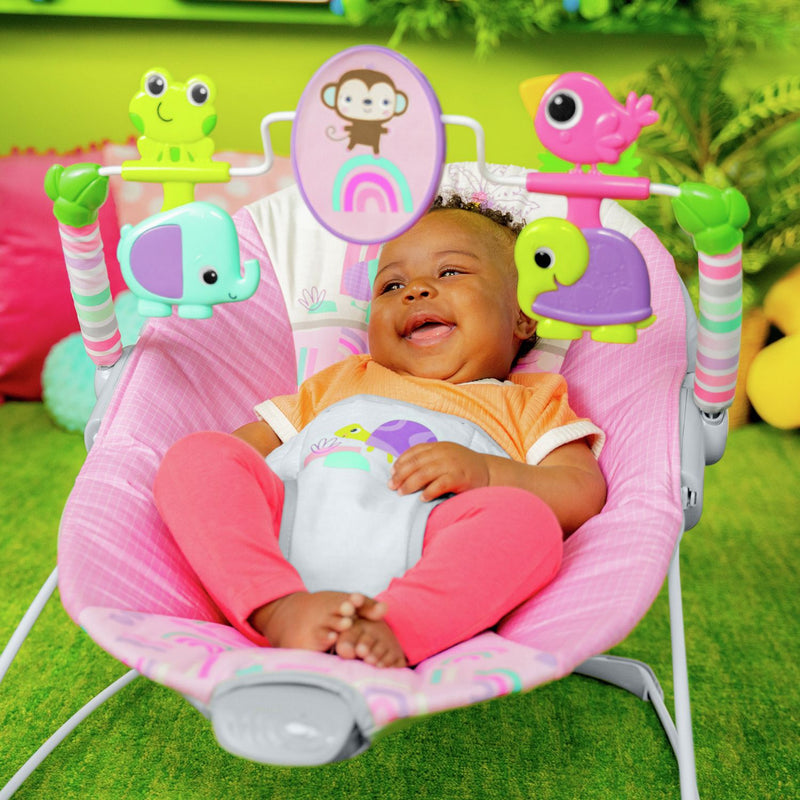 Bright Starts Pink Paradise baby bouncer - British product