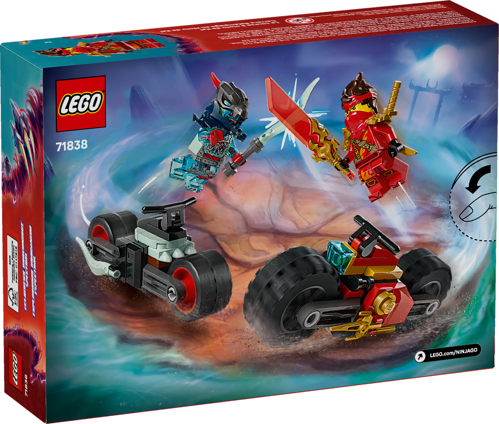 LEGO Kai's Motorcycle Speed Race ninja bike set, UK version