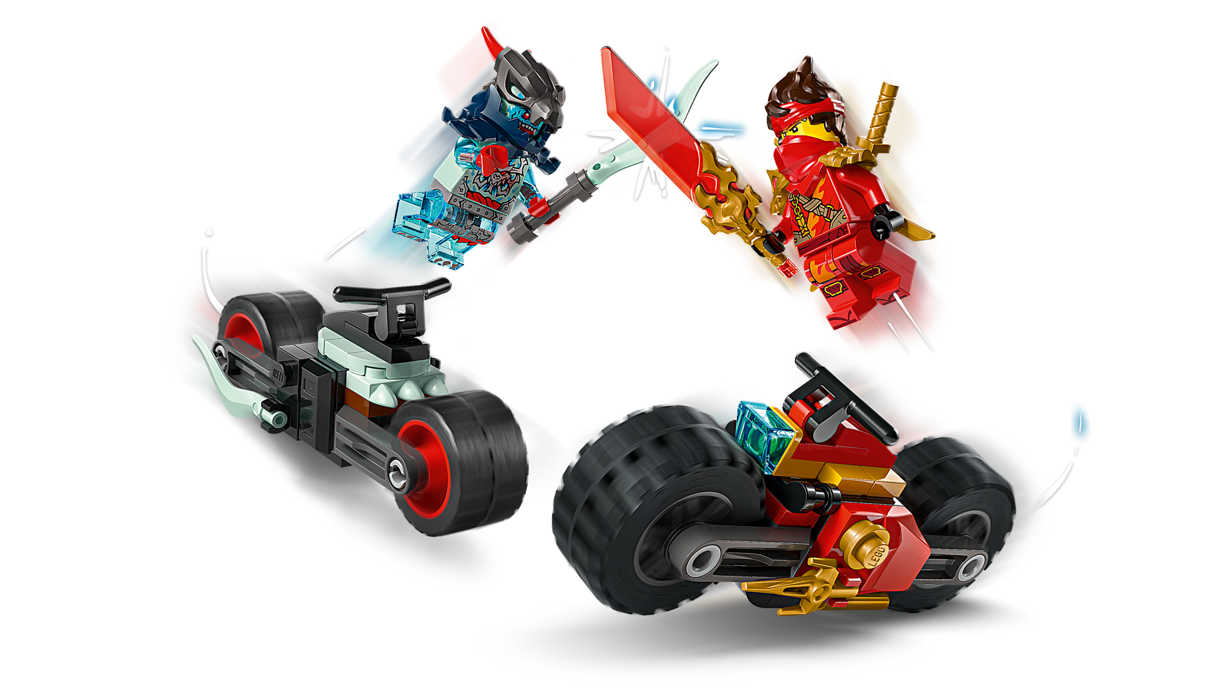 LEGO Kai's Motorcycle Speed Race ninja bike set, UK version