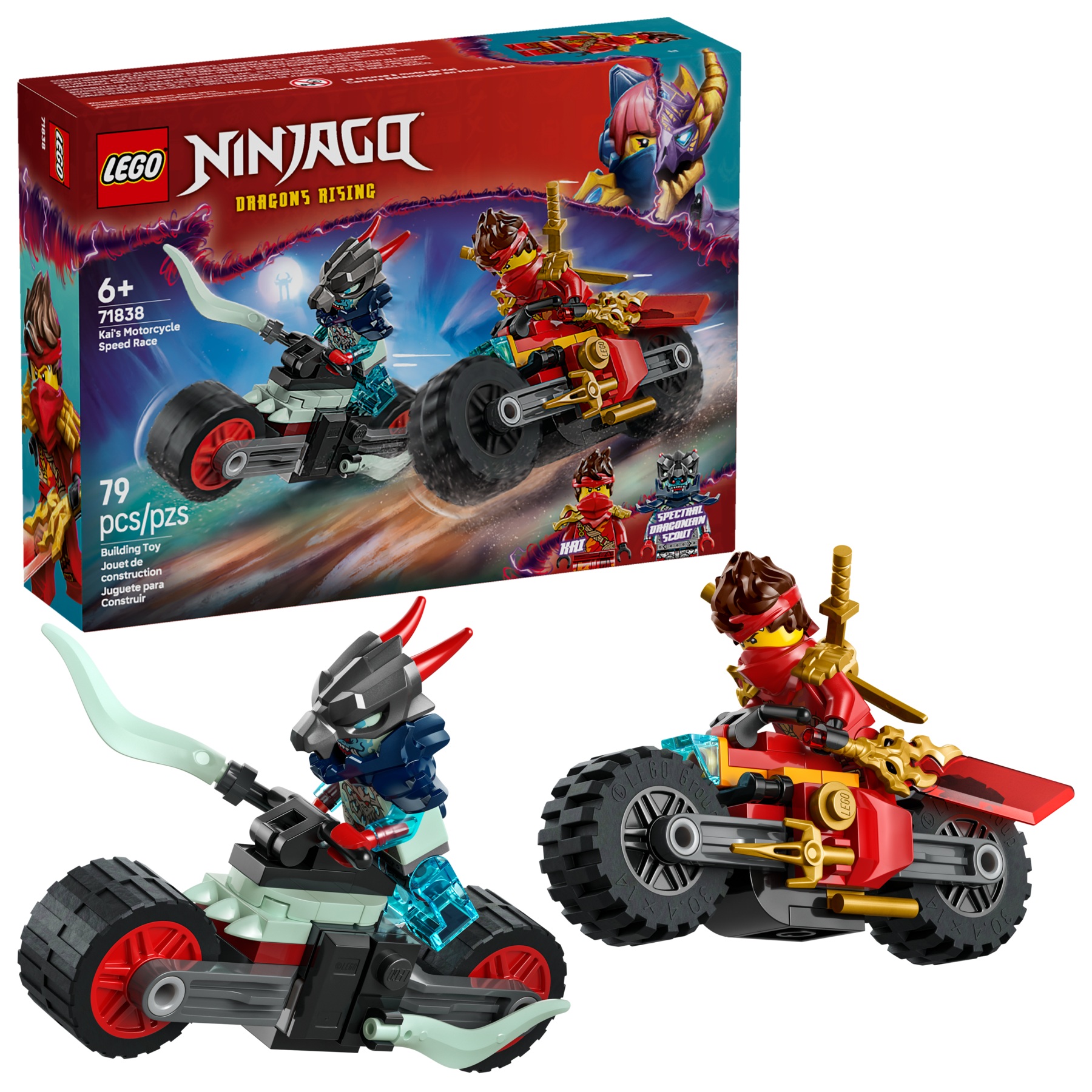 LEGO Kai's Motorcycle Speed Race ninja bike set, UK version