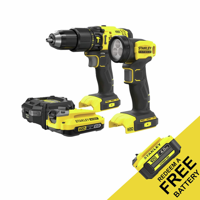 Stanley Fatmax 18V cordless hammer drill set, UK version
