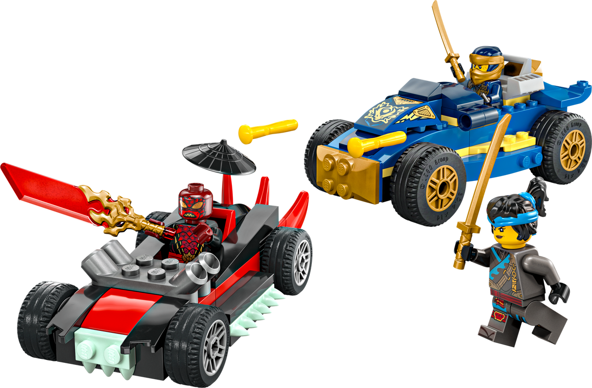 LEGO NINJAGO Rogue vs Drix Race Car Duel set (British brand)