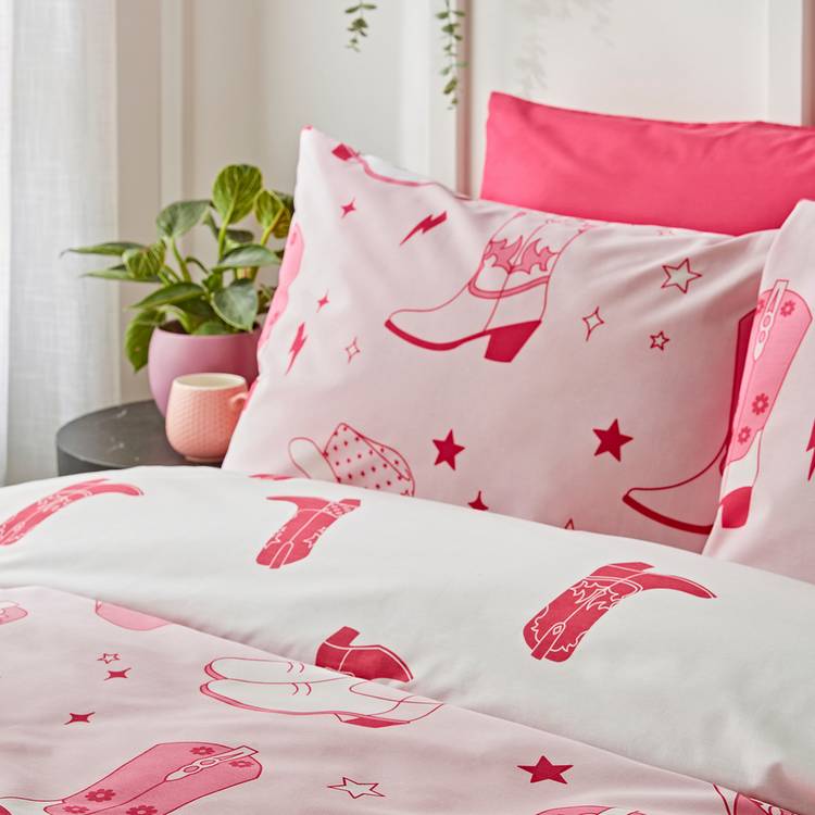 Sassy B Cowgirl Boots pink bedding set single, UK version