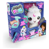 Airbrush unicorn plush toy with light-up horn, imported from the UK