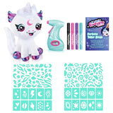 Airbrush unicorn plush toy with light-up horn, imported from the UK