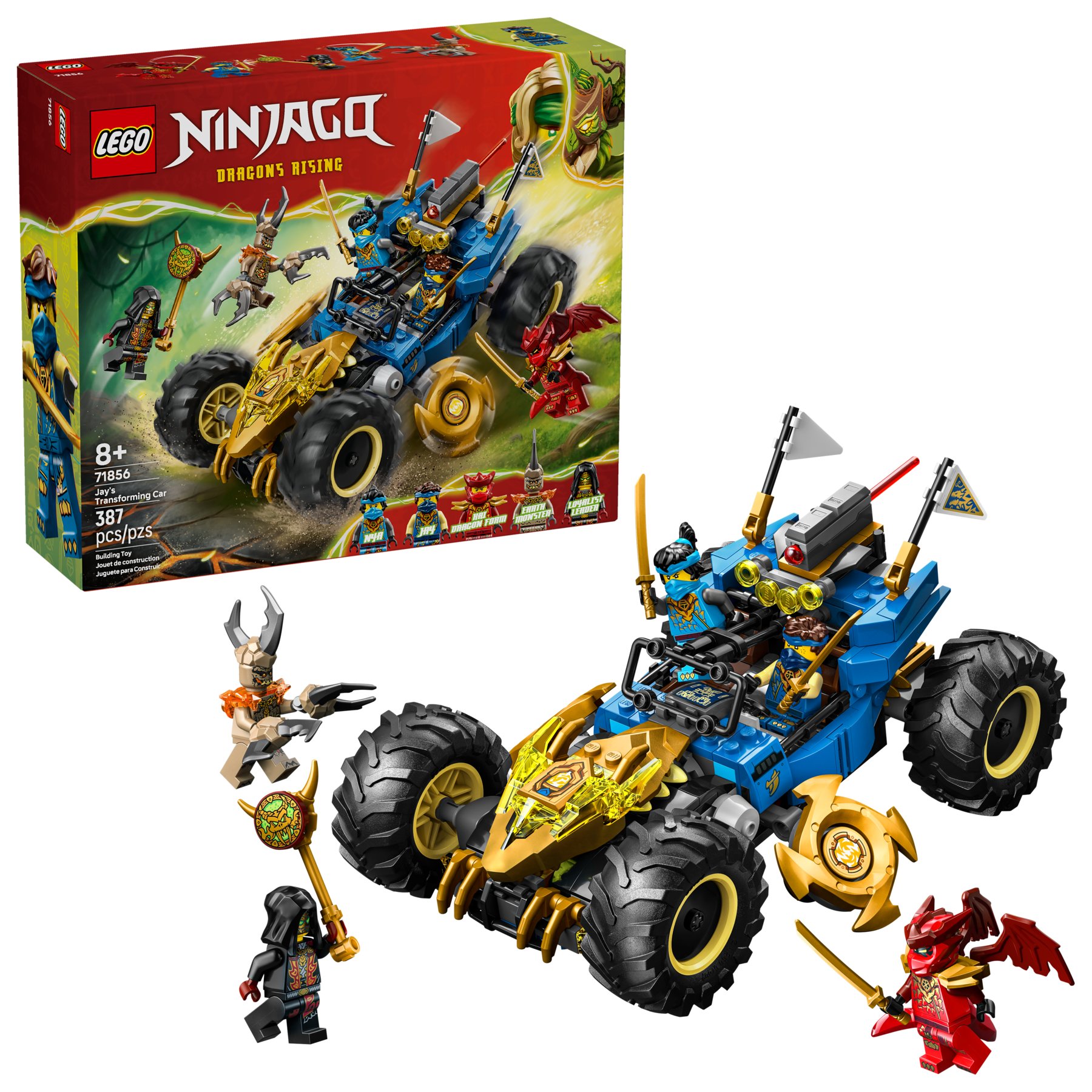 LEGO NINJAGO Jay's Transforming Car 387 pieces (British brand)