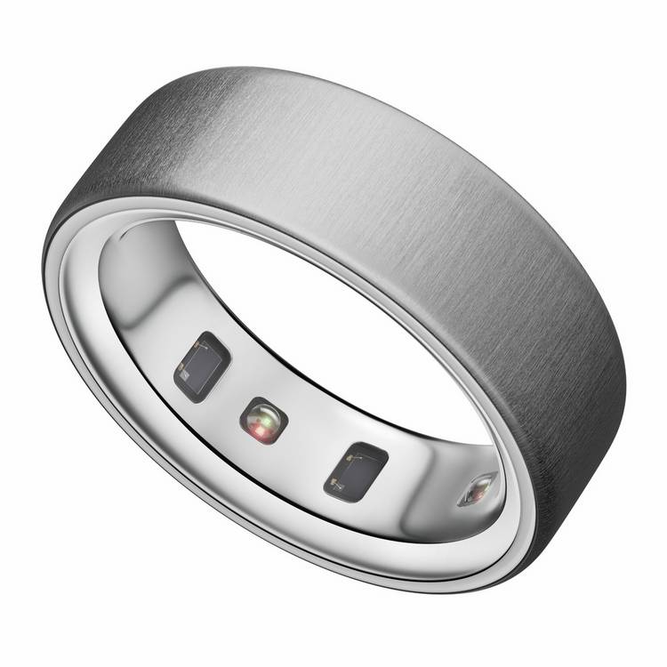 Oura smart ring brushed silver size 12, imported from the UK