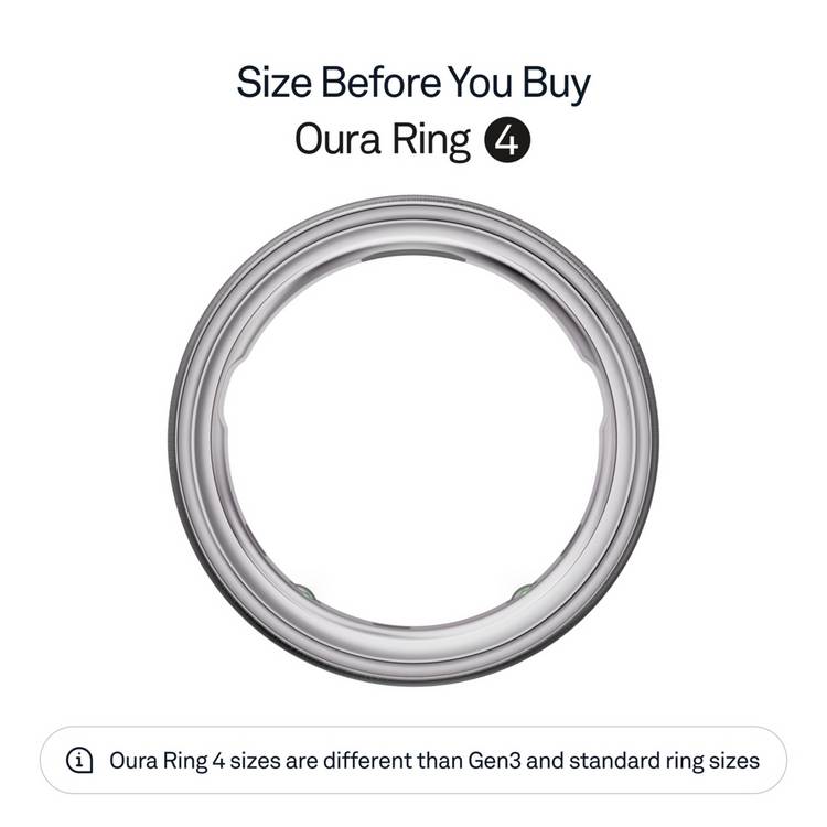 Oura smart ring brushed silver size 12, imported from the UK
