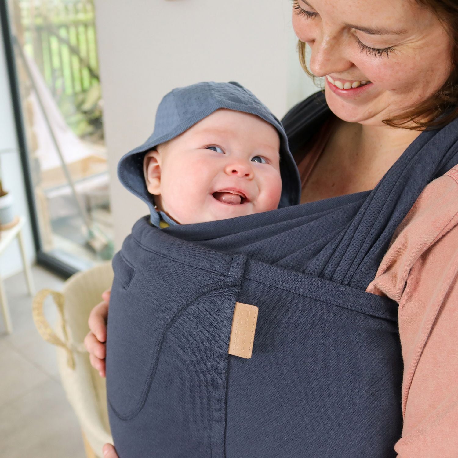 Caboo cotton blend baby carrier for newborns (British brand)