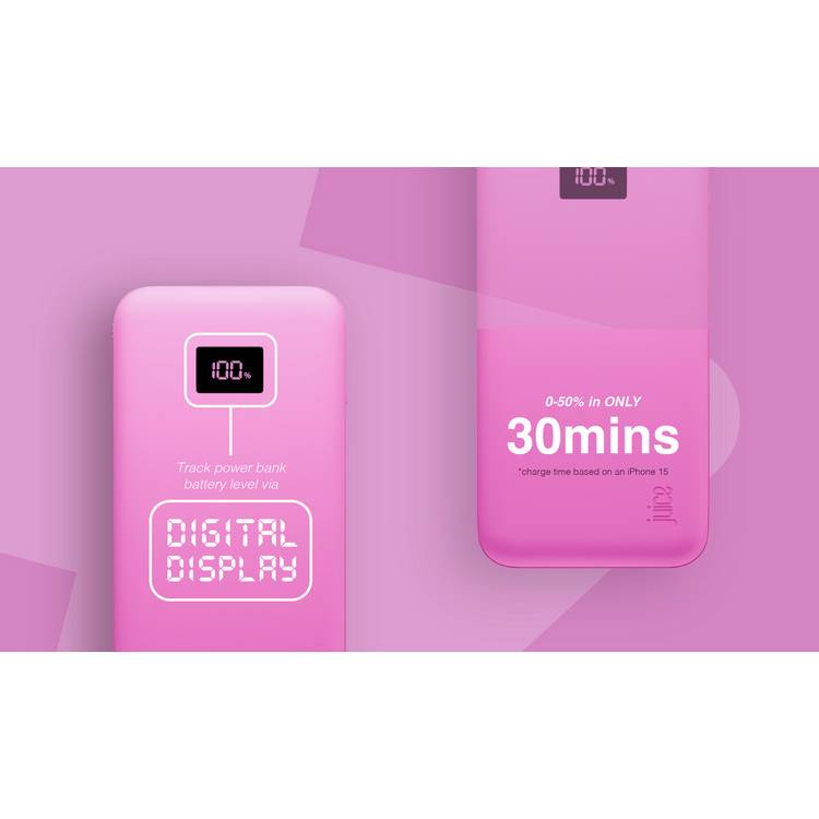 Juice power bank 20000mAh pink, imported from the UK