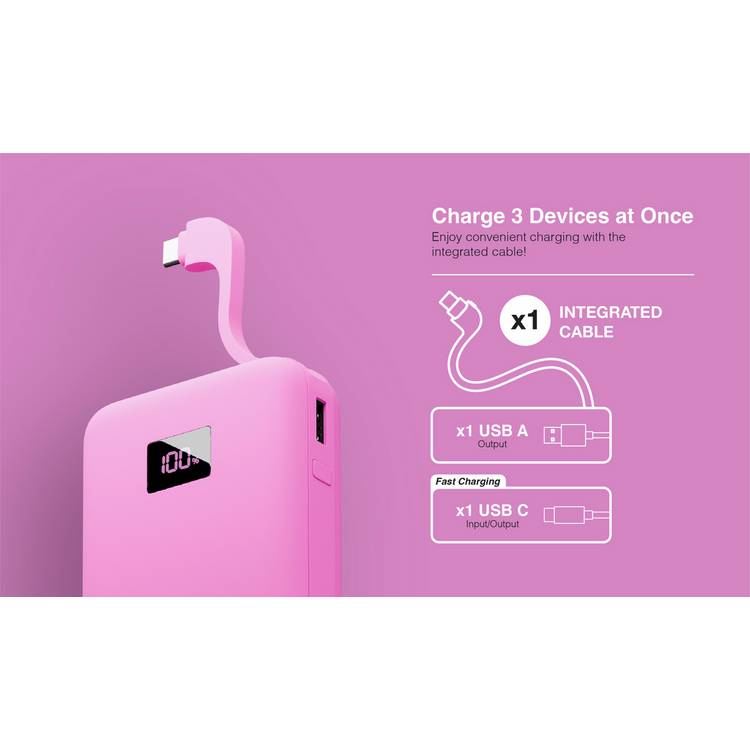 Juice power bank 20000mAh pink, imported from the UK