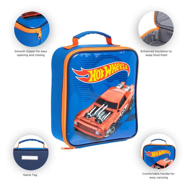 Hox Hot Wheels rectangular lunch bag for kids - British brand