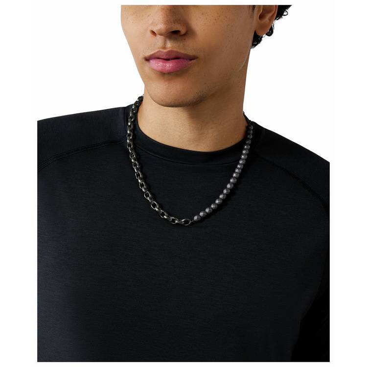 Armani Exchange chain necklace gunmetal hematite 50cm, UK version