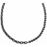 Armani Exchange chain necklace gunmetal hematite 50cm, UK version