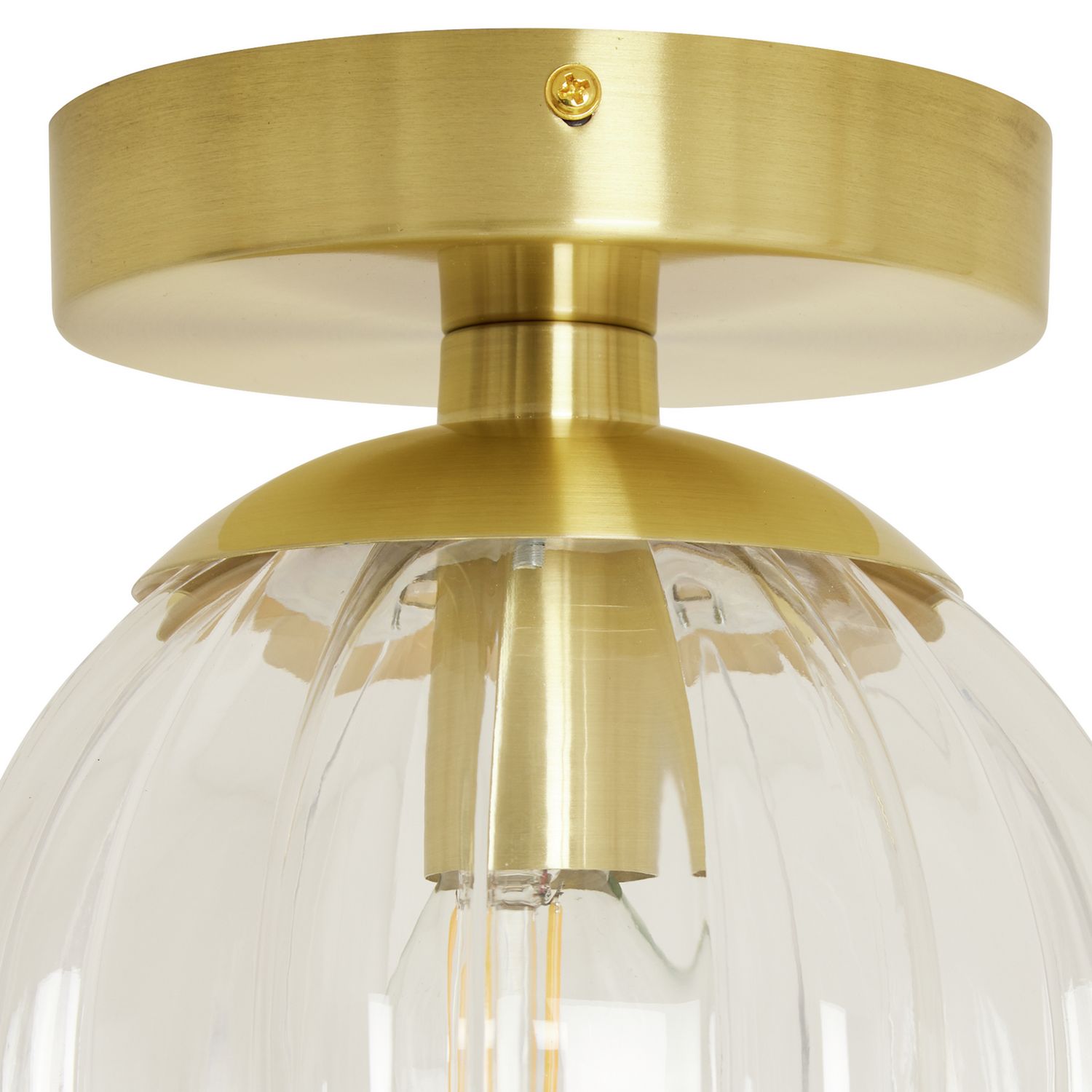 Argos Home metal bathroom flush ceiling light brushed brass, UK version