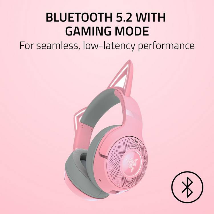 Razer Kraken Kitty V2 wireless gaming headset pink, imported from the UK
