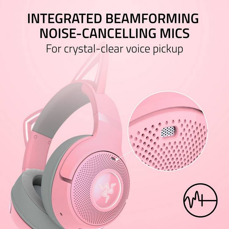 Razer Kraken Kitty V2 wireless gaming headset pink, imported from the UK
