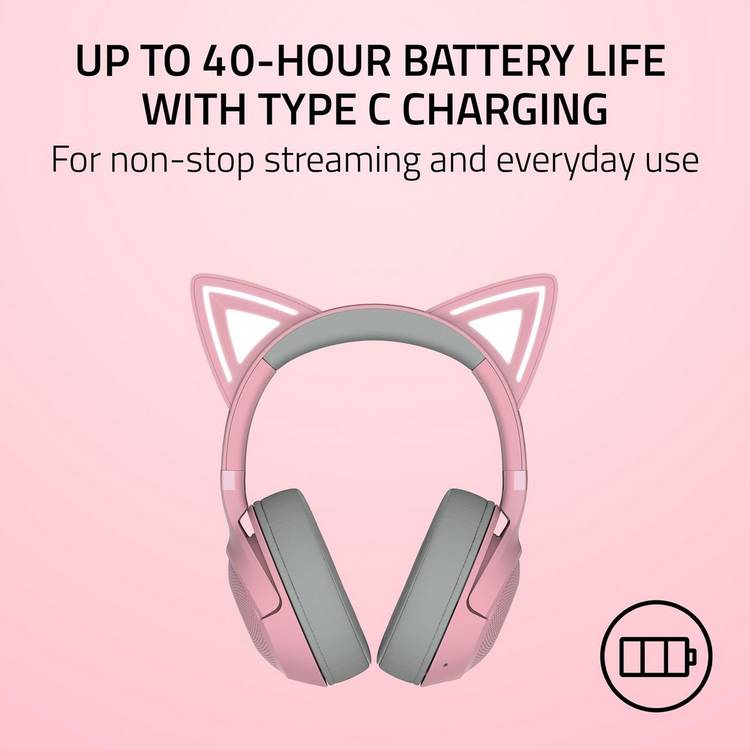 Razer Kraken Kitty V2 wireless gaming headset pink, imported from the UK