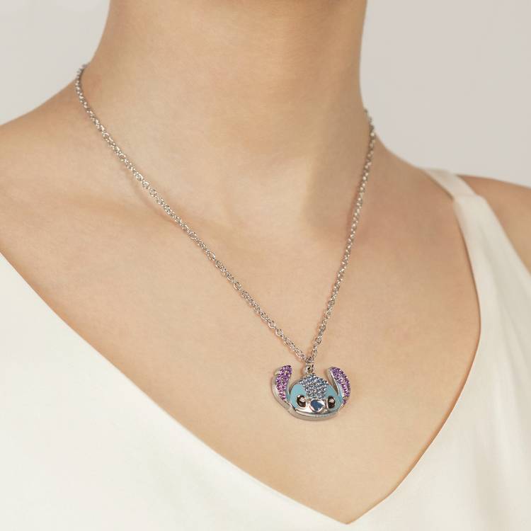 Disney Stitch silver plated pendant with cubic zirconia - British product