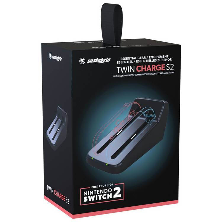 Snakebyte Twin Charge S2 charger for Nintendo Switch 2, UK version