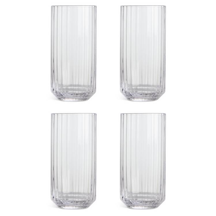 Habitat wide ribbed hi-ball glasses set of 4 350ml, imported from the UK