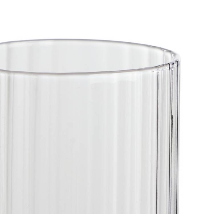 Habitat wide ribbed hi-ball glasses set of 4 350ml, imported from the UK