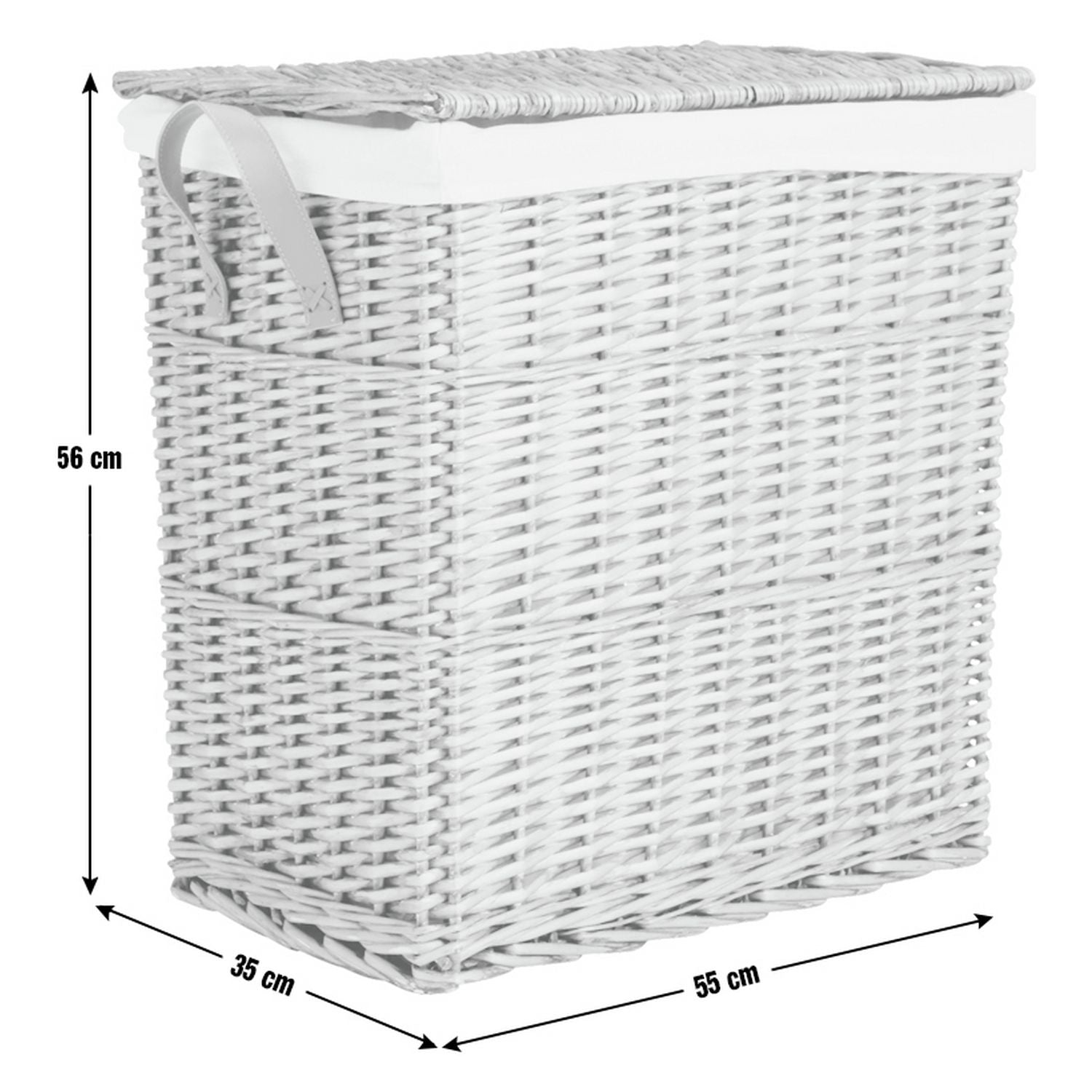 Argos Home two-compartment willow laundry basket 100L (British brand)