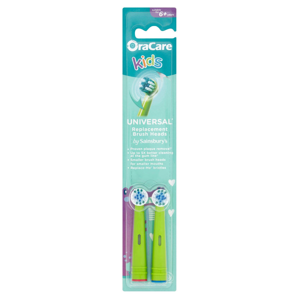 OraCare+ Kids Universal Replacement Brush Heads x2