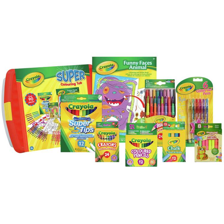 Crayola Super Colouring Tub 100 piece art set, UK version